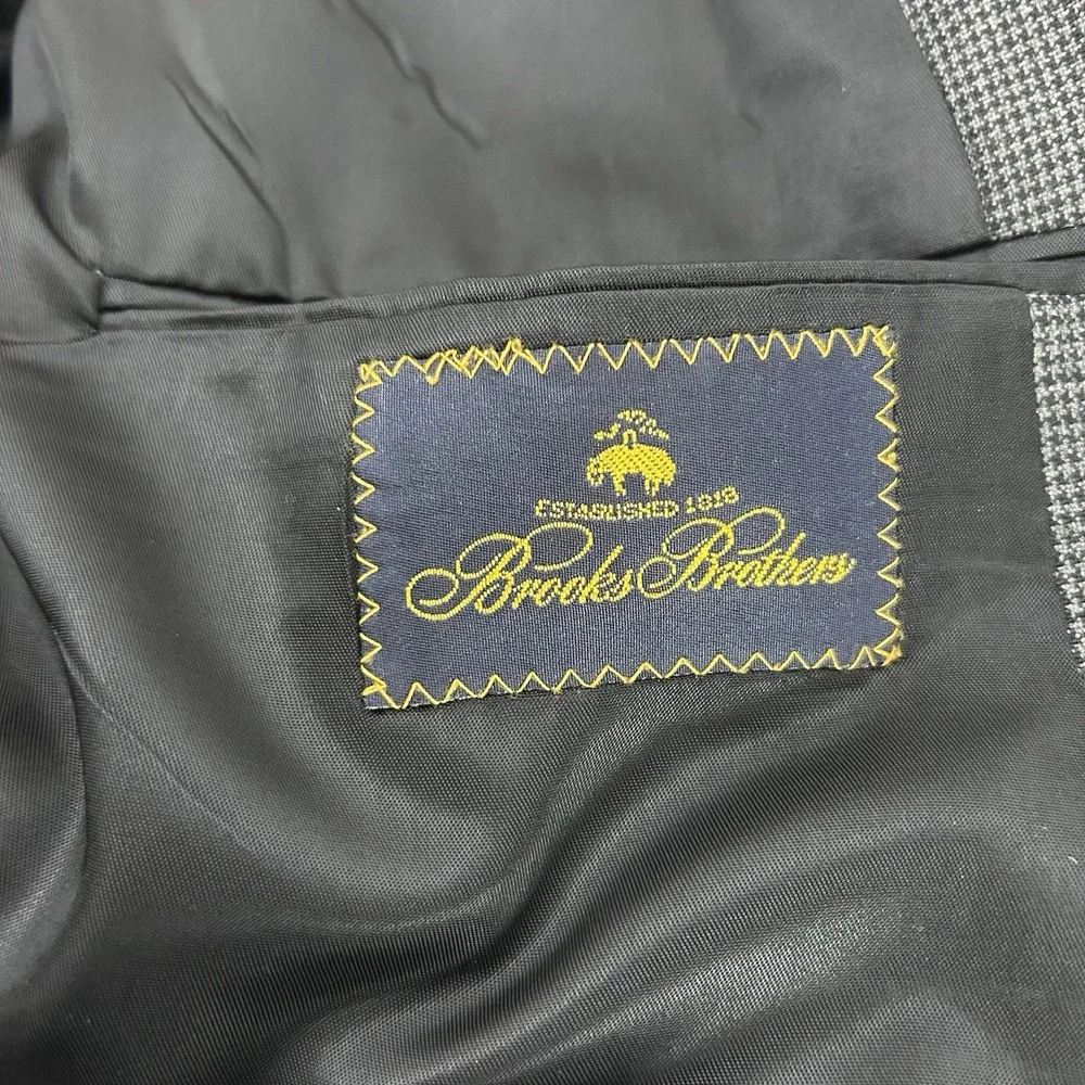 Brooks Brothers Vintage Sport‎ Coat Mens Houndstooth 2 Button 43 L Made In USA